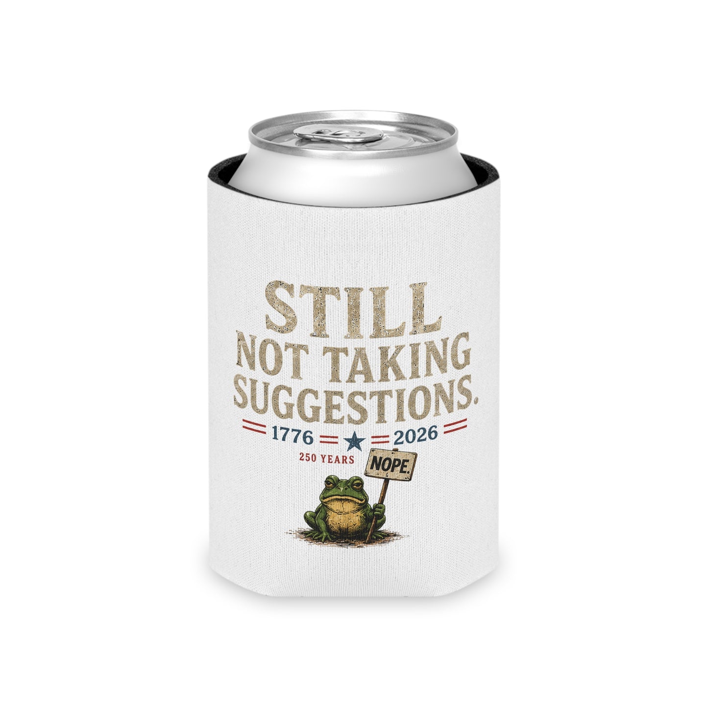 250th Anniversary Patriotic USA Frog Can Koozie