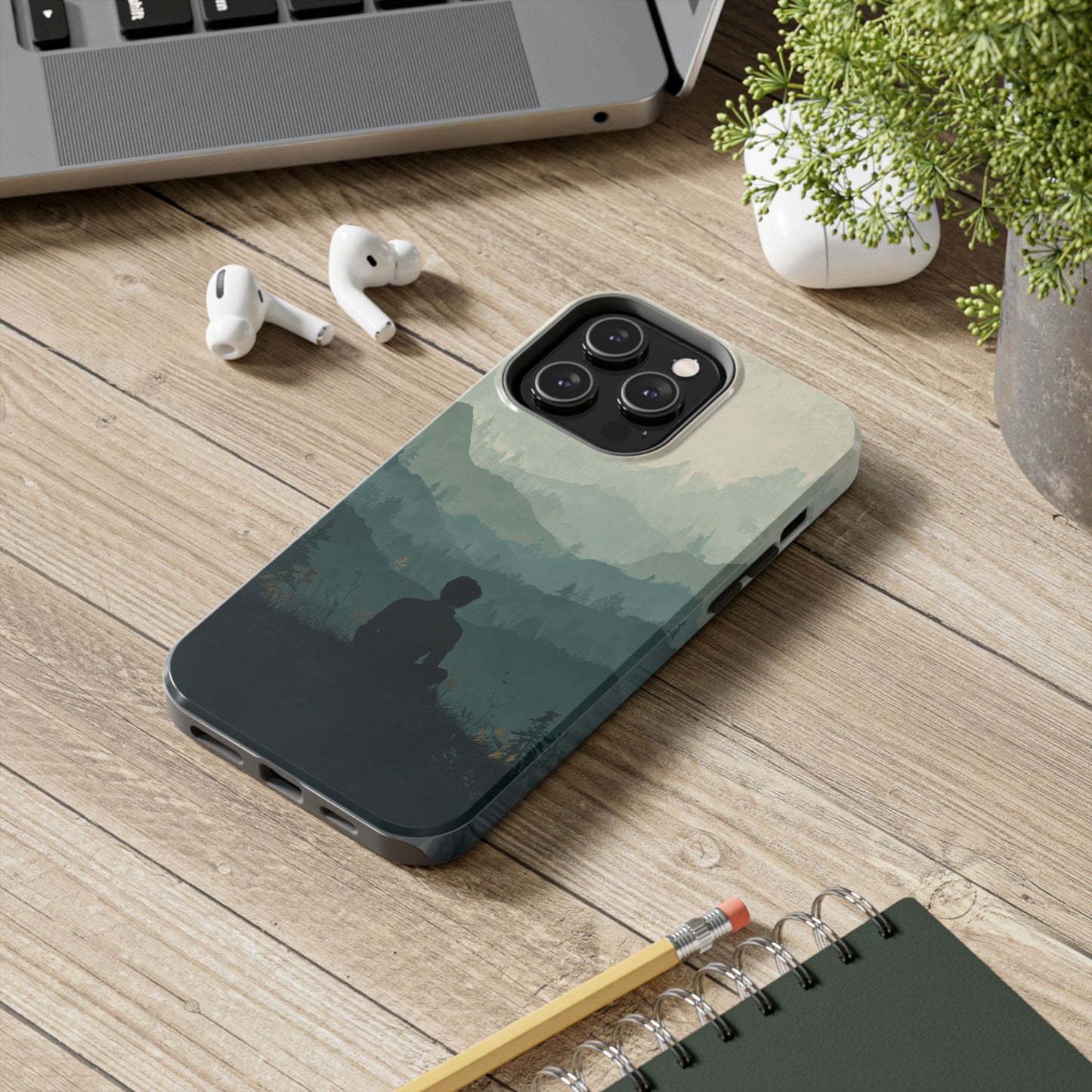 Grey Mountains Serene Silhouette Tough Case
