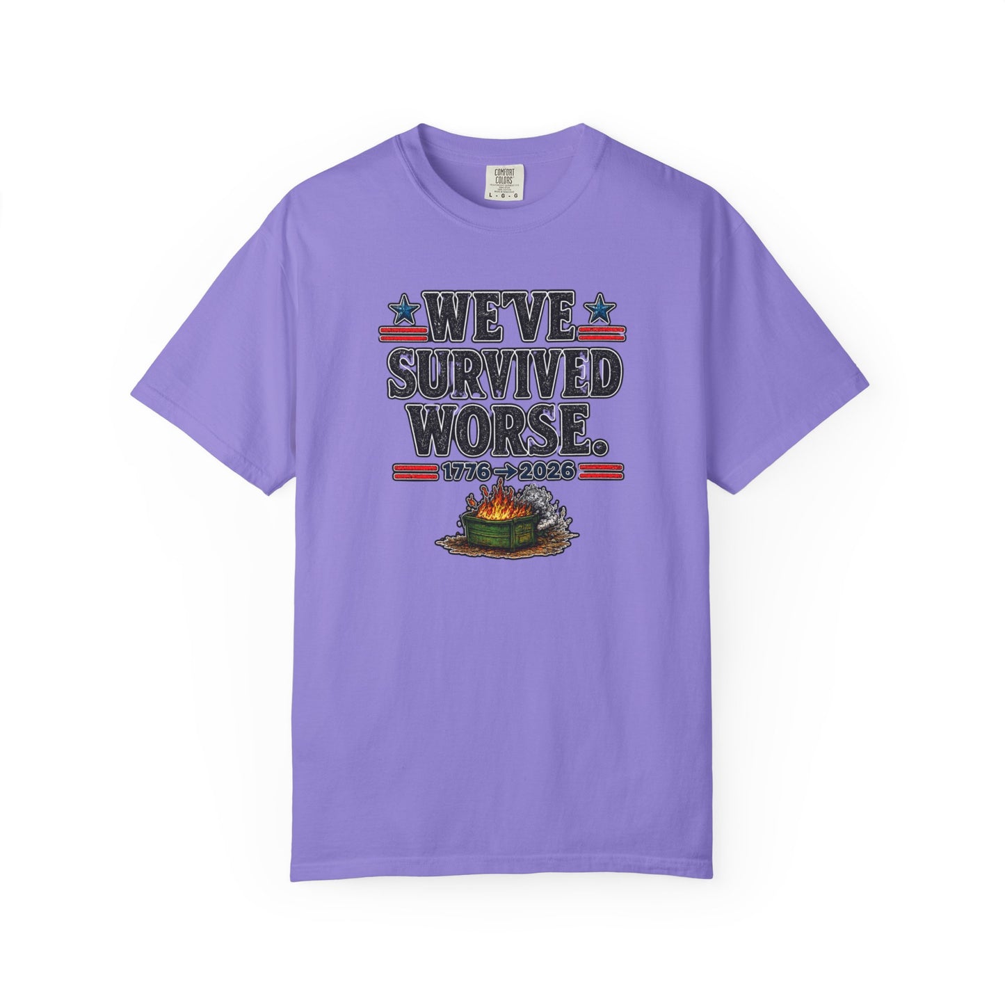 We’ve Survived Worse T-Shirt — 1776 → 2026 Patriotic Tee