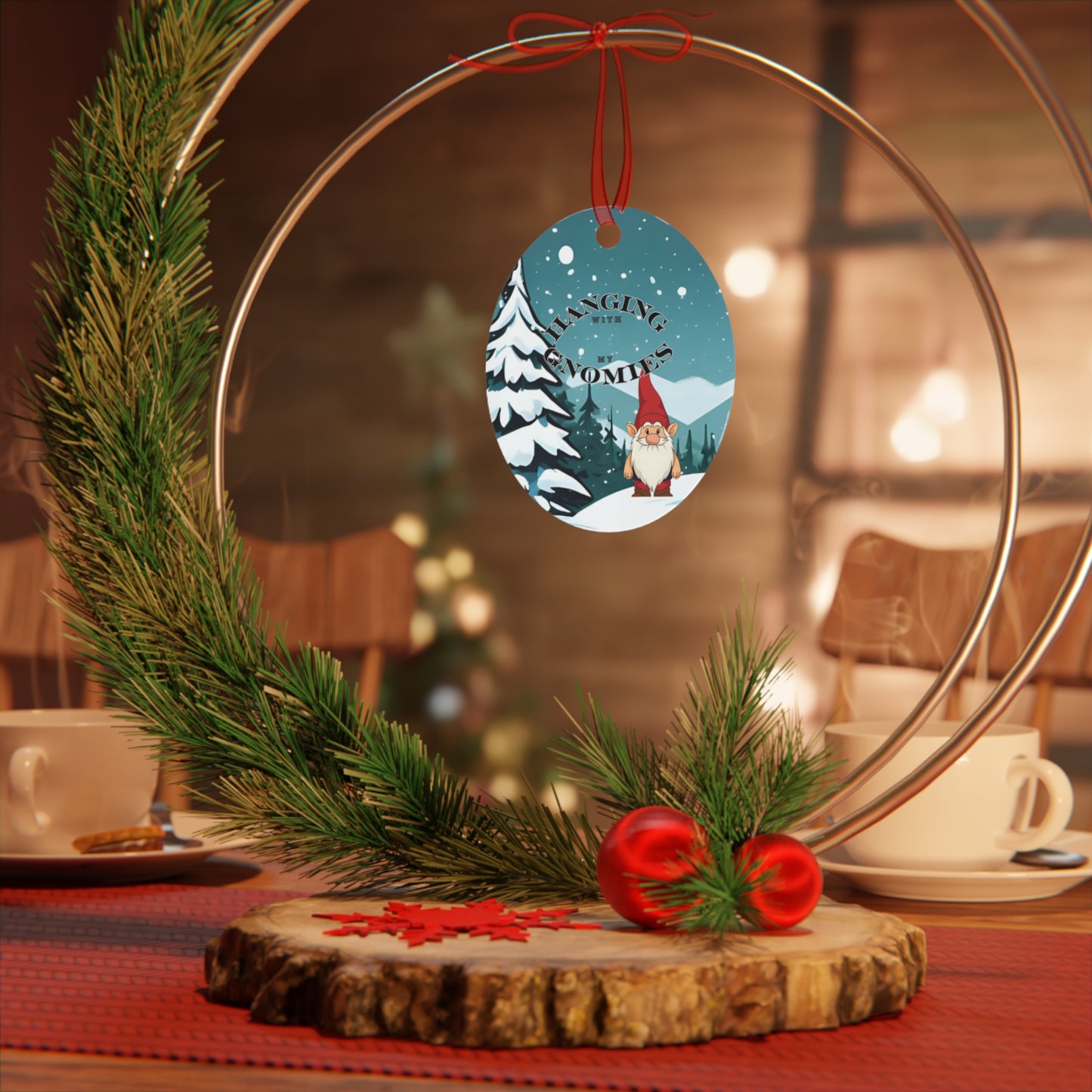 Hanging With My Gnomies Metal Ornament 2025 Keepsake