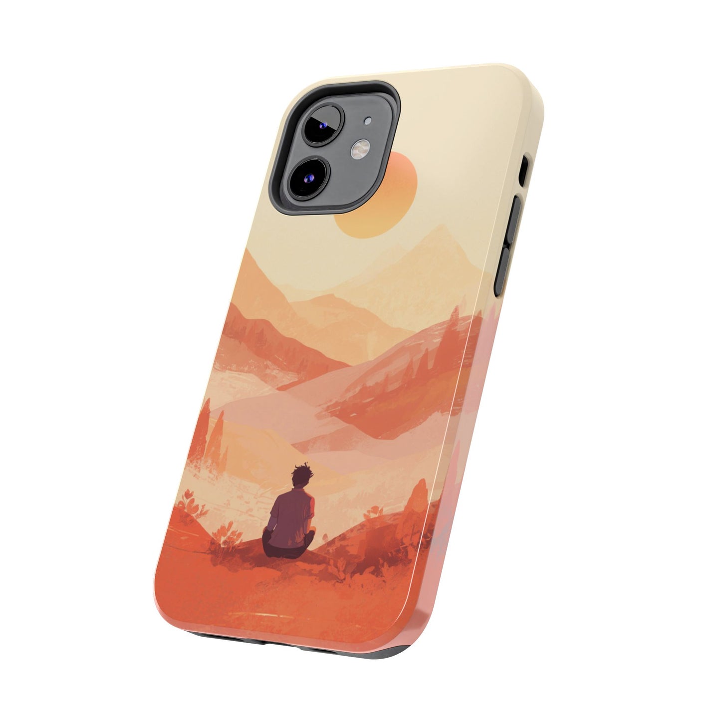 Sunset Mountain Meditation Tough Phone Case - Just Gigi IFYKYK