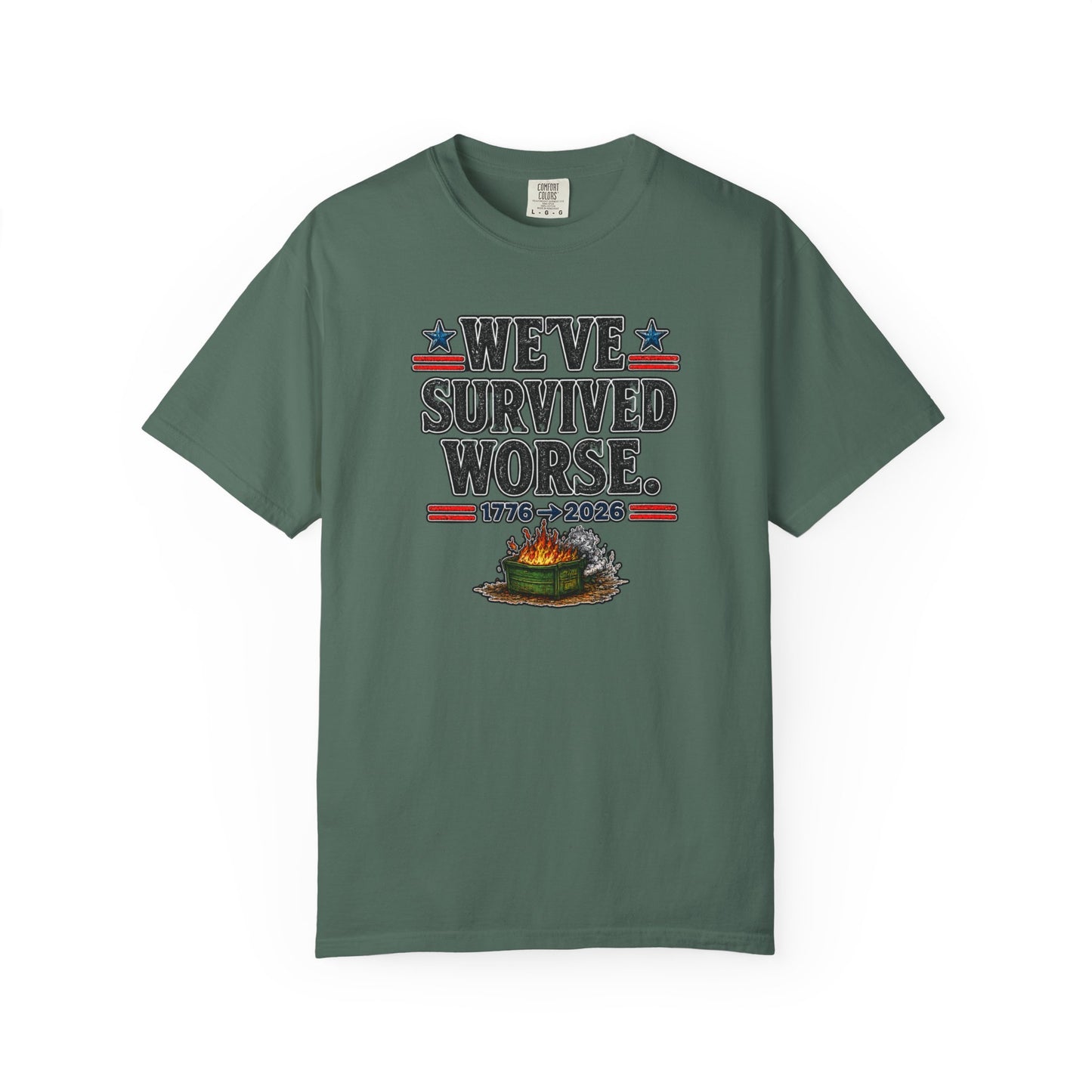We’ve Survived Worse T-Shirt — 1776 → 2026 Patriotic Tee
