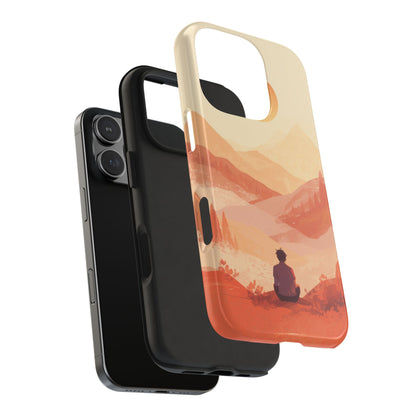 Sunset Mountain Meditation Tough Phone Case - Just Gigi IFYKYK