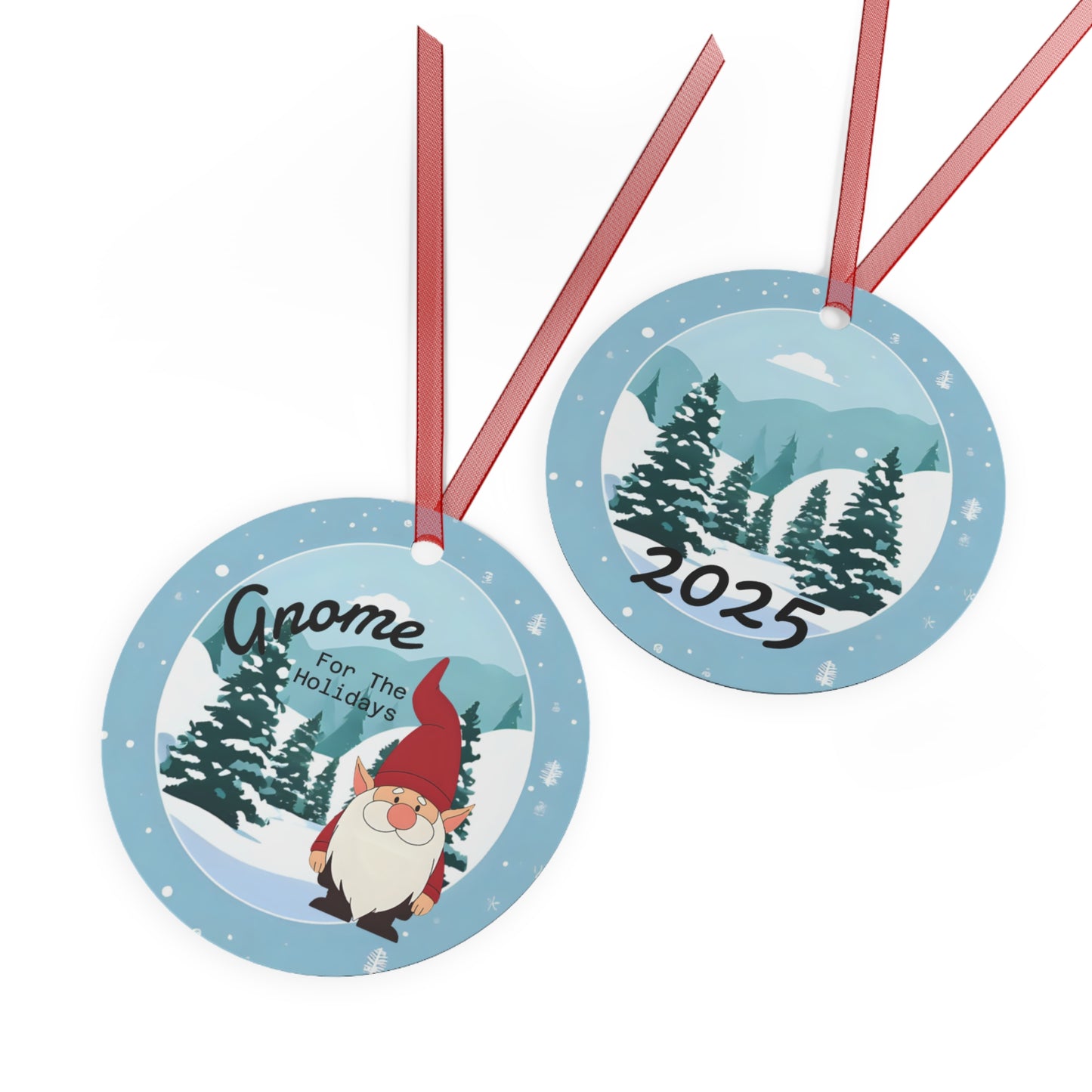 Gnome For The Holidays  2025 Keepsake Metal Ornaments