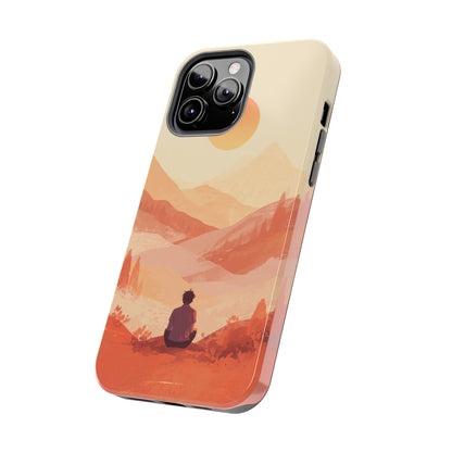 Sunset Mountain Meditation Tough Phone Case - Just Gigi IFYKYK
