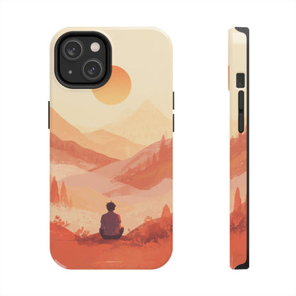 Sunset Mountain Meditation Tough Phone Case - Just Gigi IFYKYK