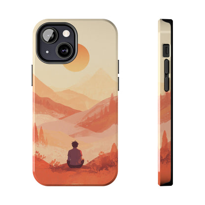 Sunset Mountain Meditation Tough Phone Case - Just Gigi IFYKYK