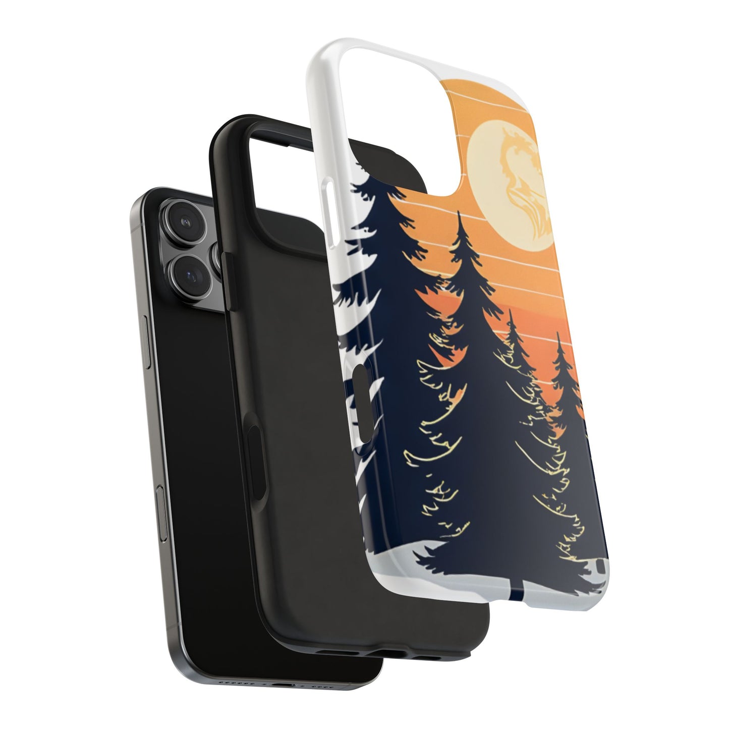 Retro Sunset Pines Graphic Phone Case - Just Gigi IFYKYK
