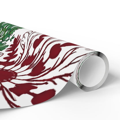 OG Red & Green Block Print Holiday Wrapping Paper - Red & Green Holiday Gift Wrap