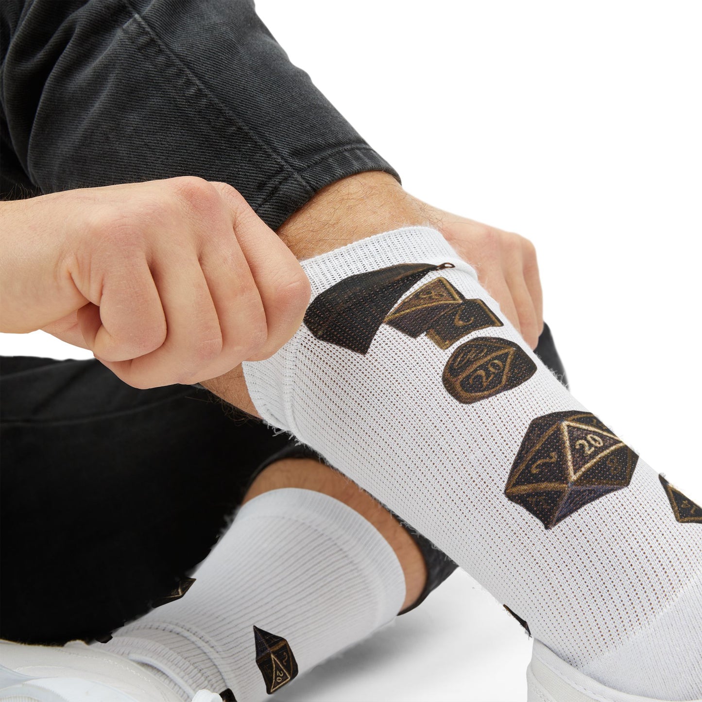 Roleplaying Dice Socks — D20 Dice Pattern Sublimation Crew Socks