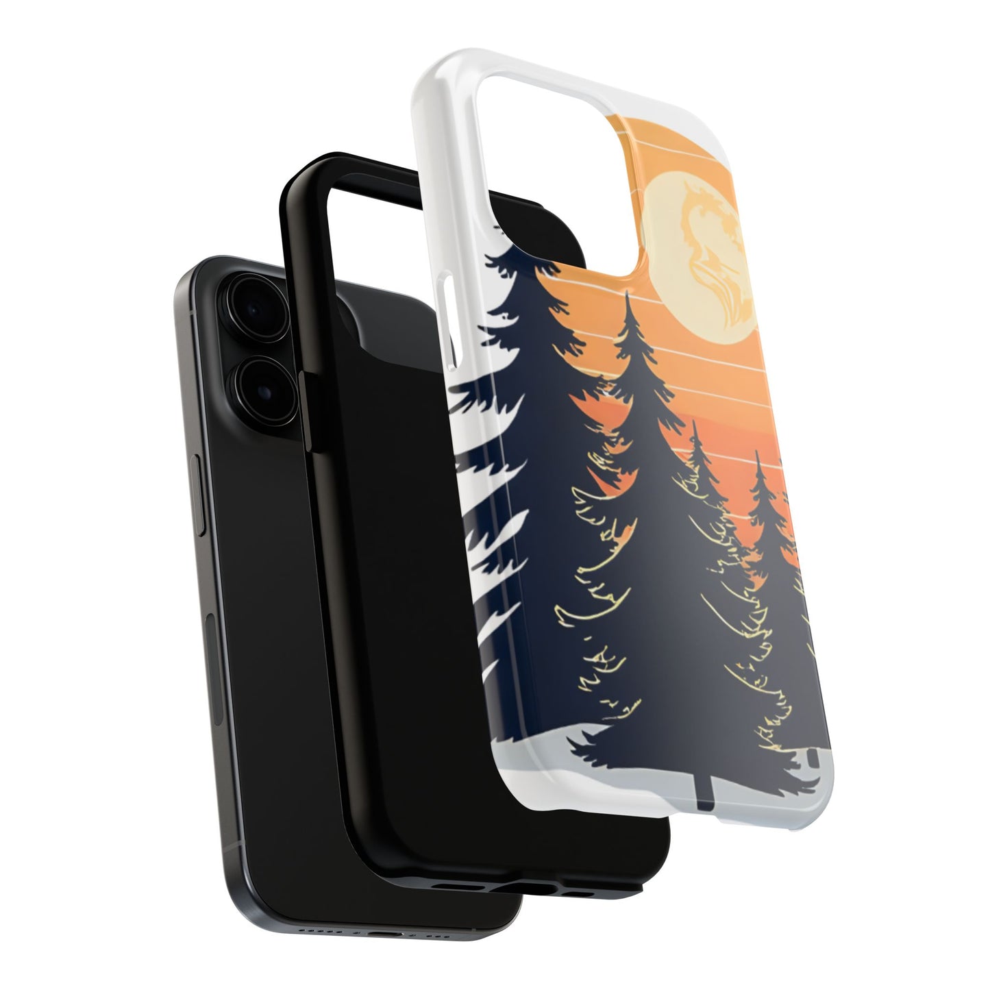 Retro Sunset Pines Graphic Phone Case - Just Gigi IFYKYK