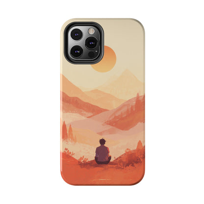 Sunset Mountain Meditation Tough Phone Case - Just Gigi IFYKYK