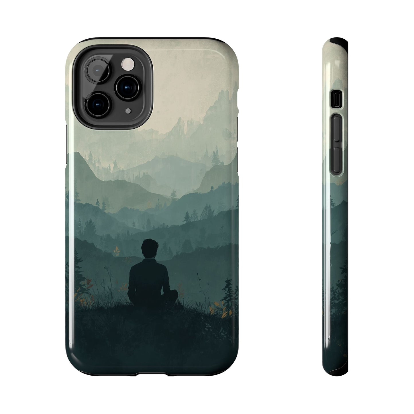 Grey Mountains Serene Silhouette Tough Case
