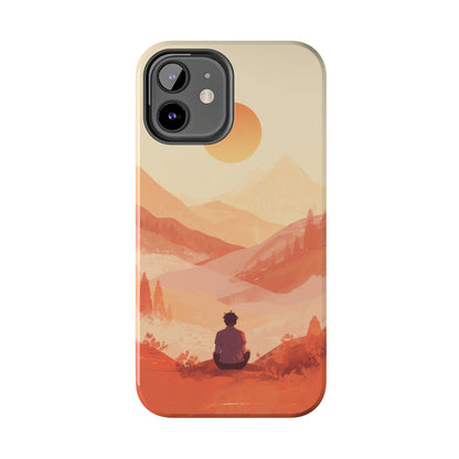 Sunset Mountain Meditation Tough Phone Case - Just Gigi IFYKYK