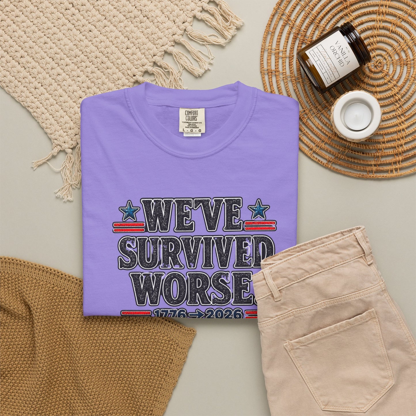 We’ve Survived Worse T-Shirt — 1776 → 2026 Patriotic Tee