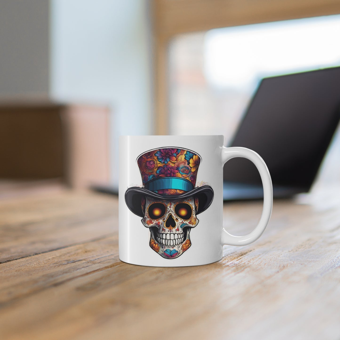 Colorful Sugar Skull w Top Hat 11 oz Mug Just Gigi IFYKYK