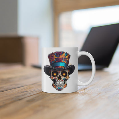 Colorful Sugar Skull w Top Hat 11 oz Mug Just Gigi IFYKYK