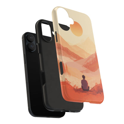 Sunset Mountain Meditation Tough Phone Case - Just Gigi IFYKYK