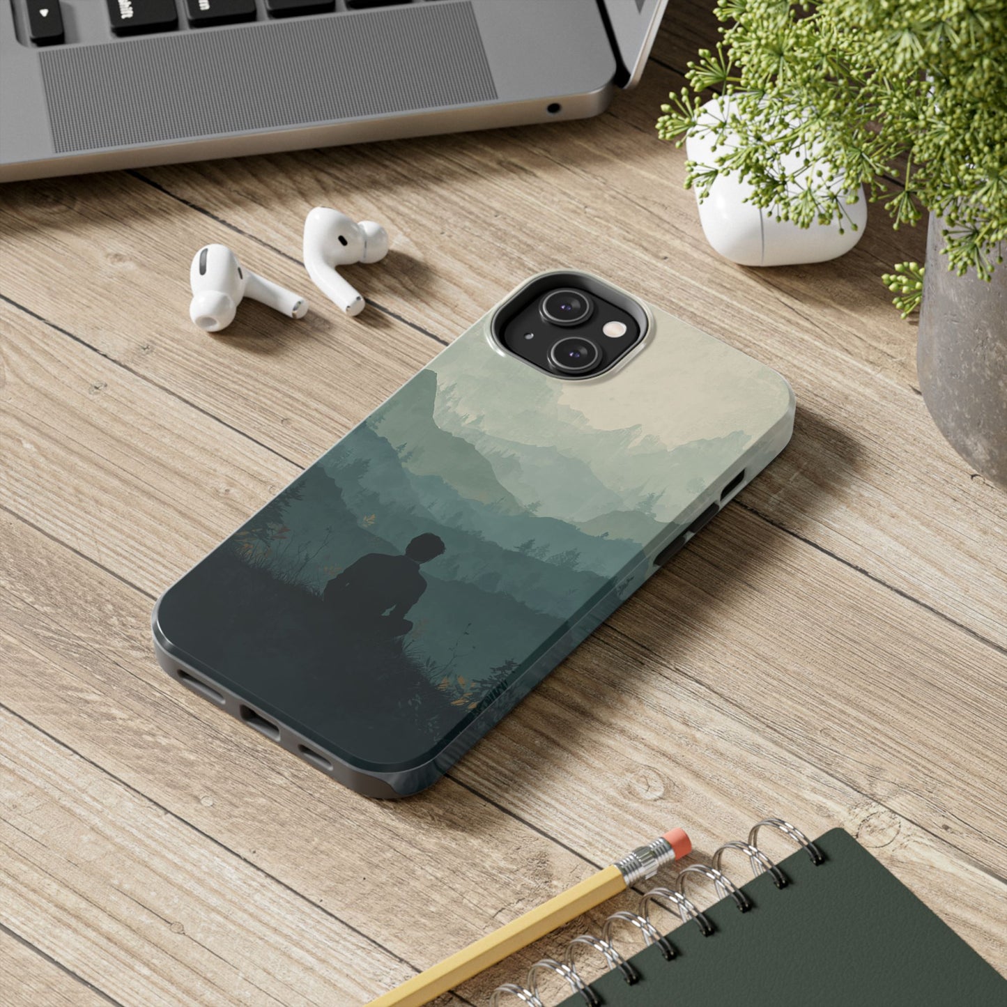 Grey Mountains Serene Silhouette Tough Case