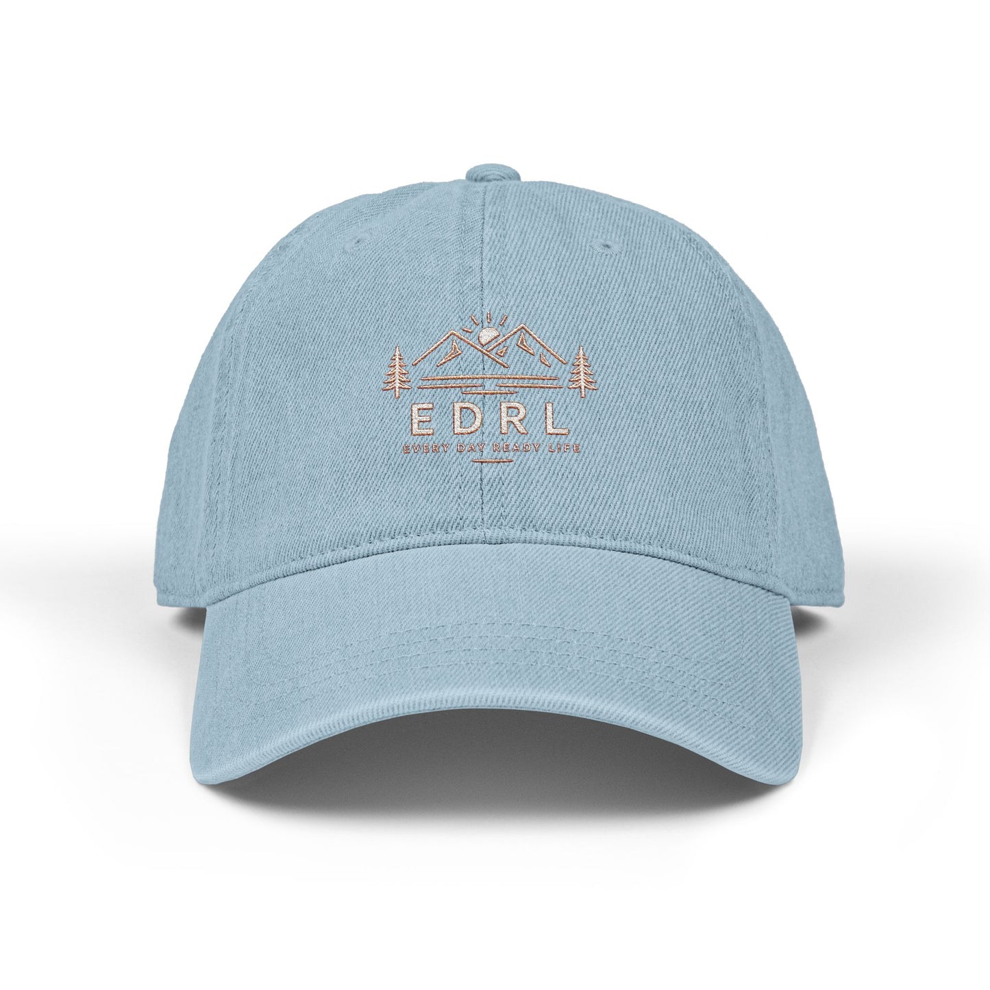 Embroidered Mountain Logo Denim Hat — EDRL by Just Gigi IFYKYK