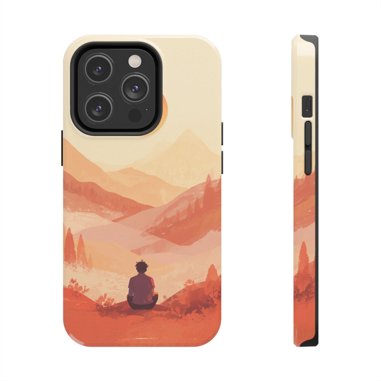 Sunset Mountain Meditation Tough Phone Case - Just Gigi IFYKYK