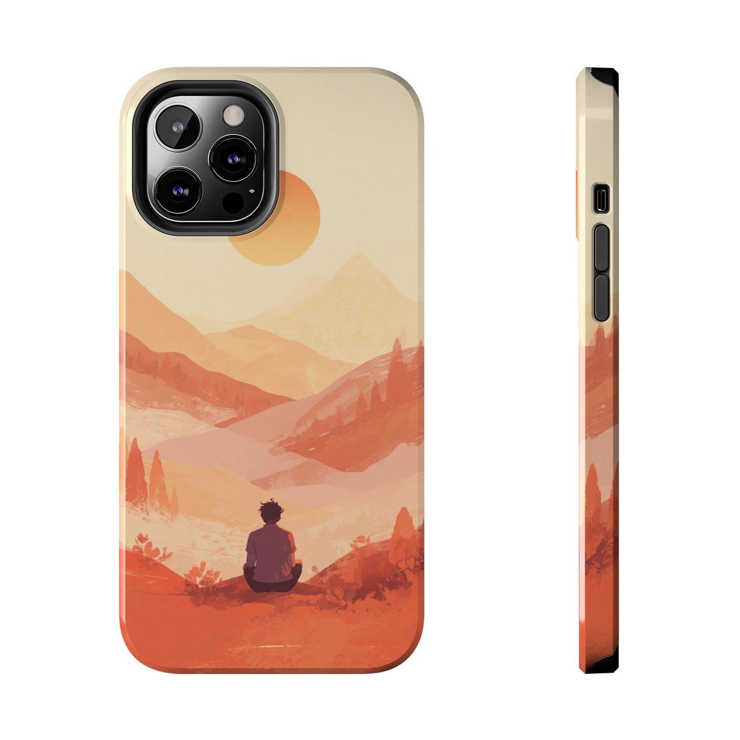 Sunset Mountain Meditation Tough Phone Case - Just Gigi IFYKYK