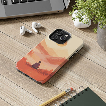 Sunset Mountain Meditation Tough Phone Case - Just Gigi IFYKYK