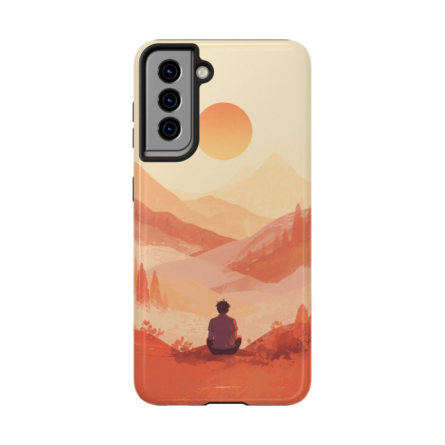 Sunset Mountain Meditation Tough Phone Case - Just Gigi IFYKYK