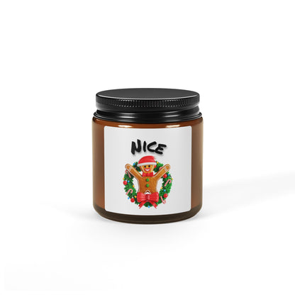 'Nice' Gingerbread Man Soy Candle — Amber Jar Just Gigi IFYKYK