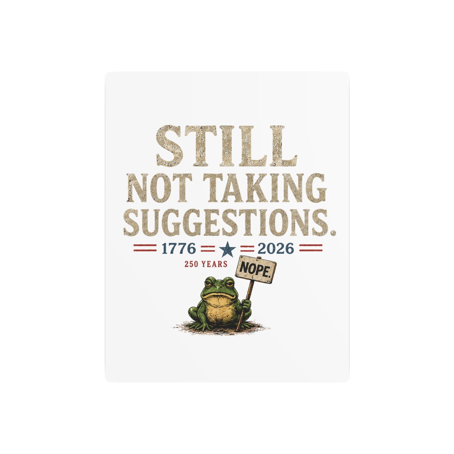 Patriotic Frog 1776–2026  11" x 14" Metal Wall Art