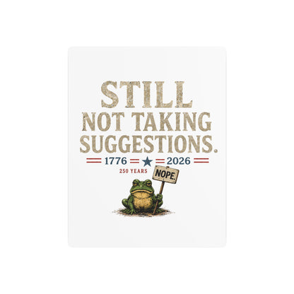 Patriotic Frog 1776–2026  11" x 14" Metal Wall Art