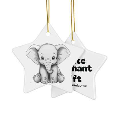 White Elephant 2025 Keepsake Ceramic Ornament — Just Gigi IFYKYK