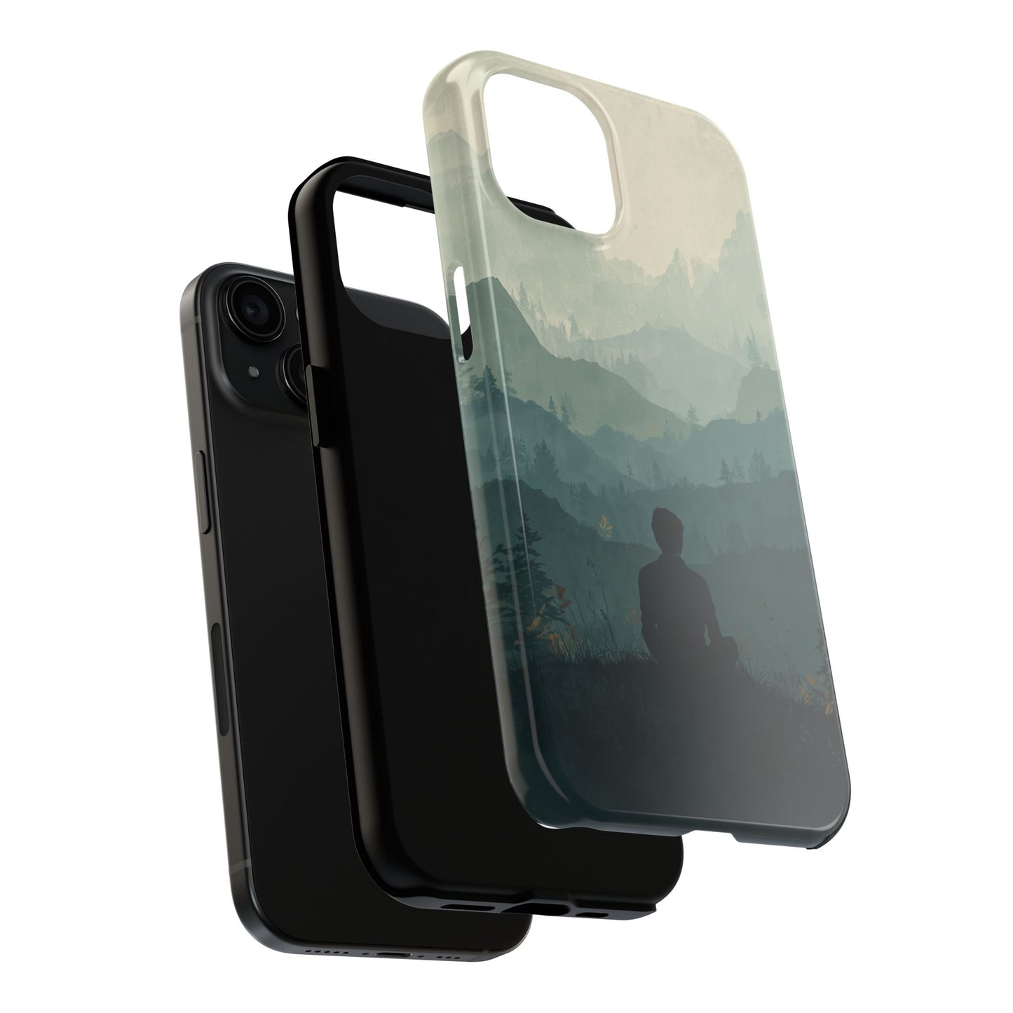 Grey Mountains Serene Silhouette Tough Case