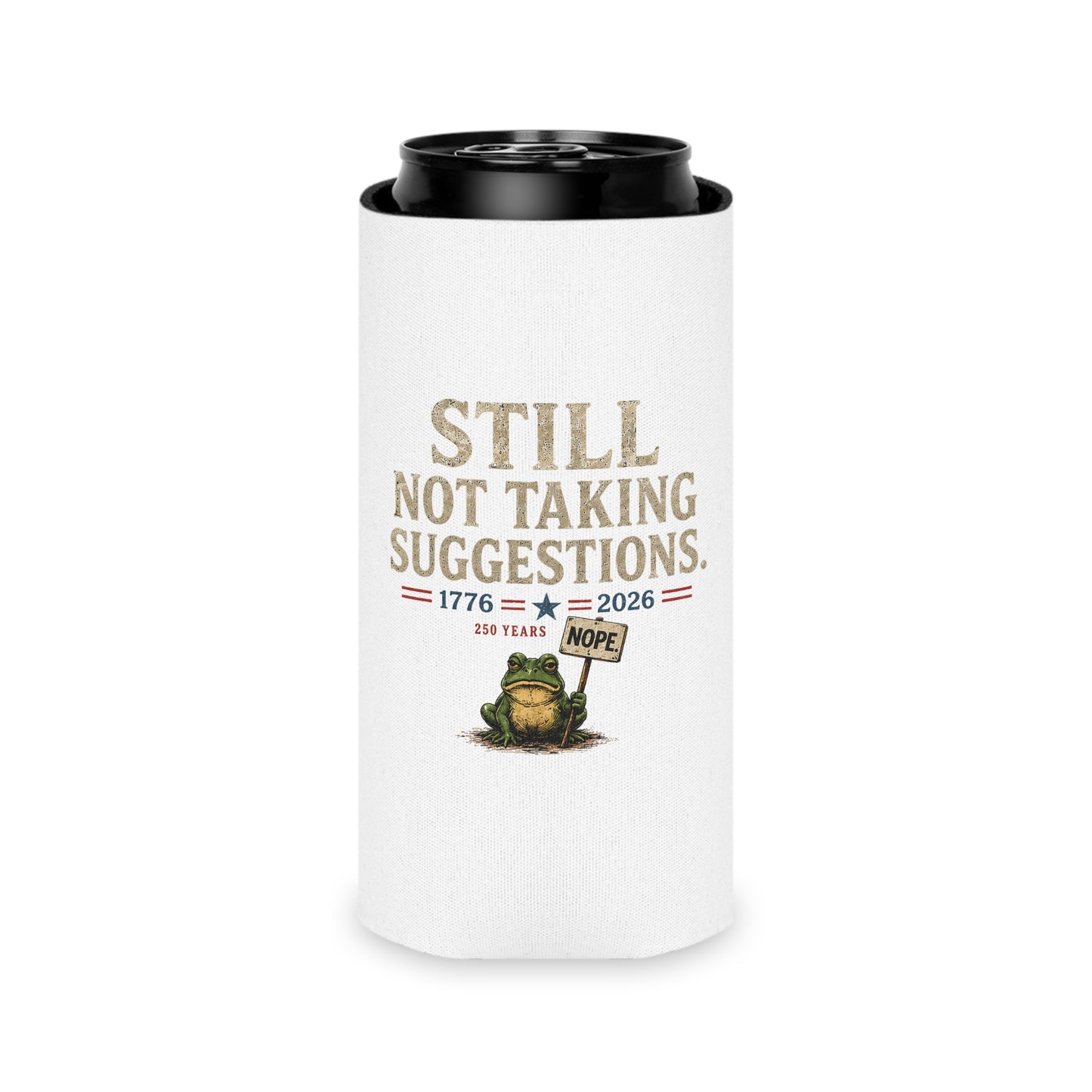 250th Anniversary Patriotic USA Frog Can Koozie