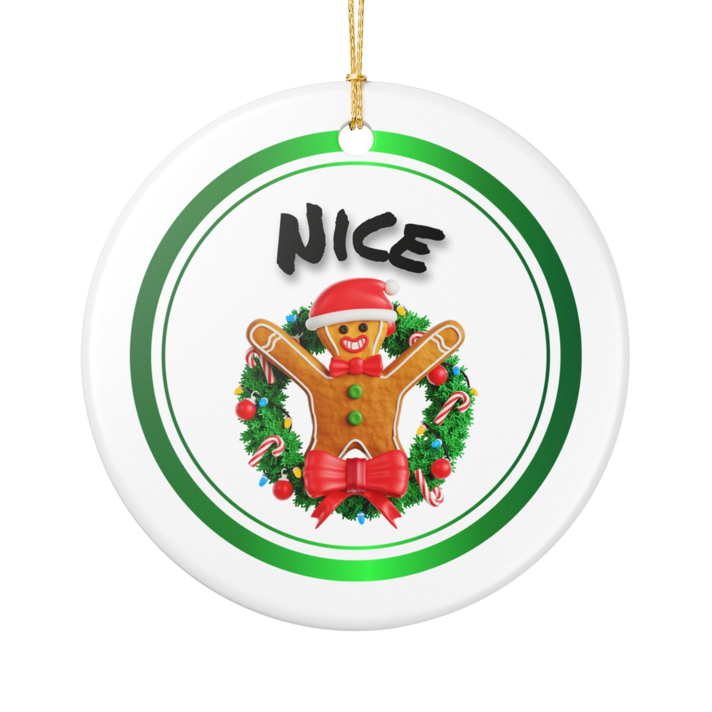 Nice Gingerbread Ceramic Ornament