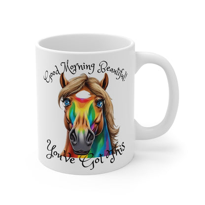 Fantastical Horse Good Morning Beautiful 11 oz Mug, Just Gigi IFYKYK