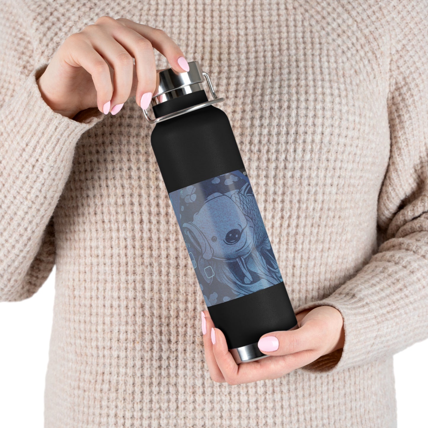 Blue Koi Copper Vacuum Insulated Bottle, 22oz