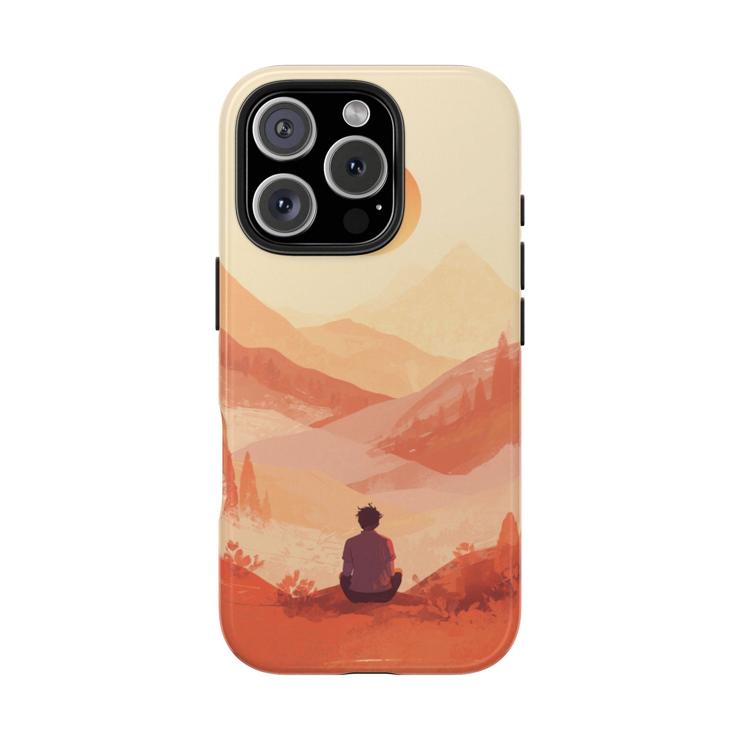 Sunset Mountain Meditation Tough Phone Case - Just Gigi IFYKYK