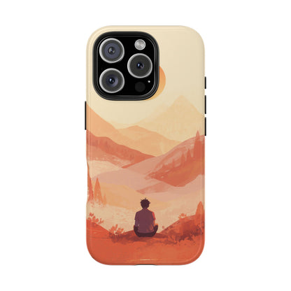 Sunset Mountain Meditation Tough Phone Case - Just Gigi IFYKYK