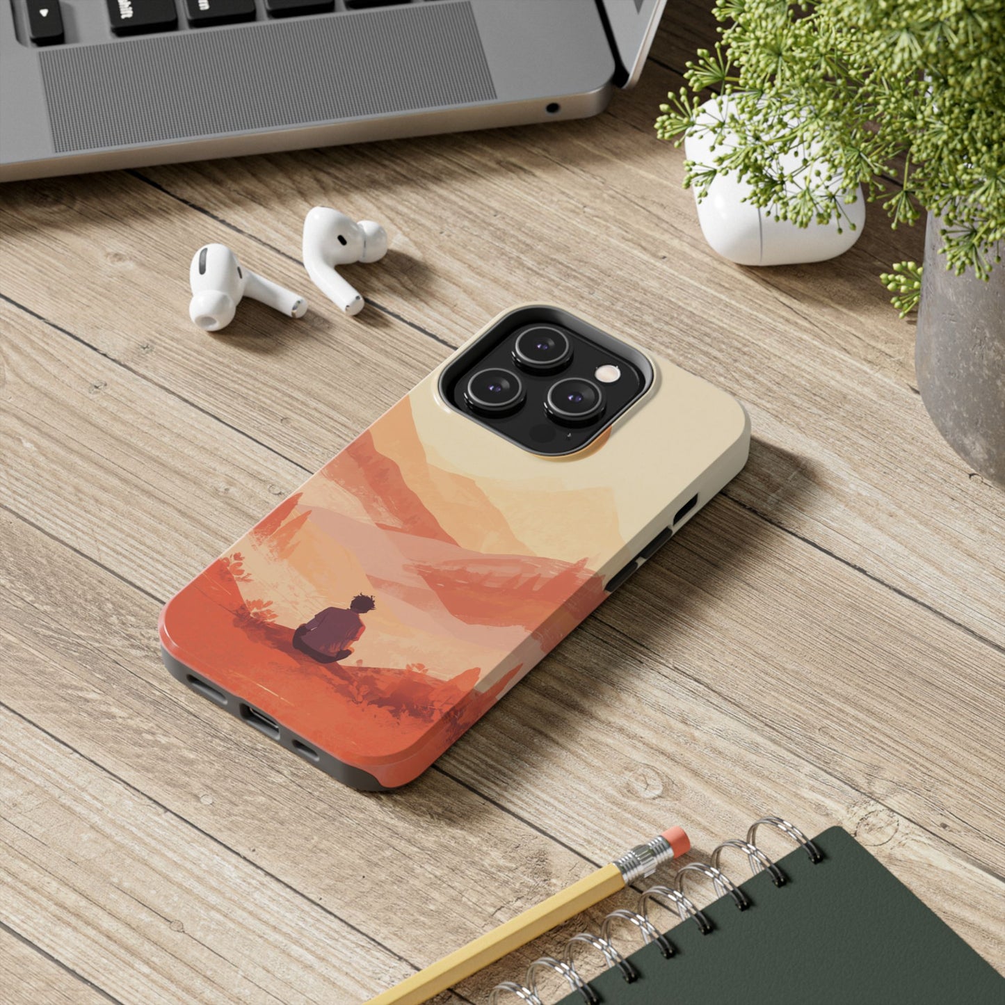Sunset Mountain Meditation Tough Phone Case - Just Gigi IFYKYK