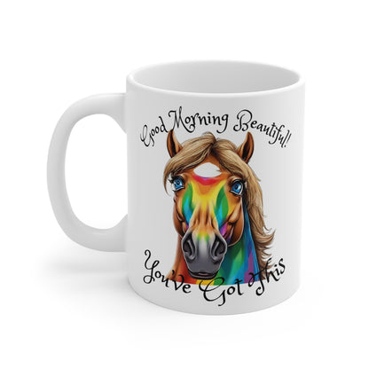 Fantastical Horse Good Morning Beautiful 11 oz Mug, Just Gigi IFYKYK