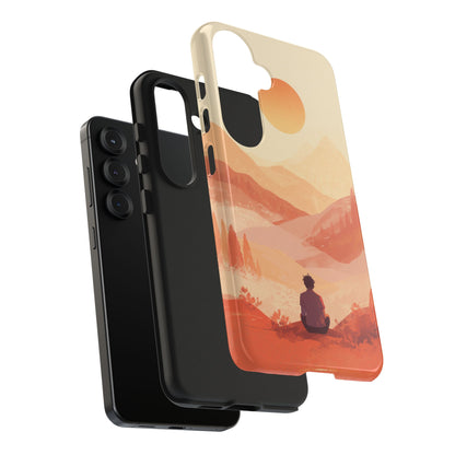 Sunset Mountain Meditation Tough Phone Case - Just Gigi IFYKYK