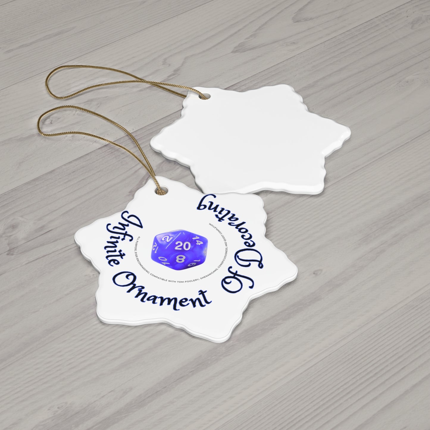 Infinite Ornament of Decorating ceramic Circle or Snowflake (you choose)  -  Just Gigi IFYKYK