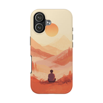 Sunset Mountain Meditation Tough Phone Case - Just Gigi IFYKYK