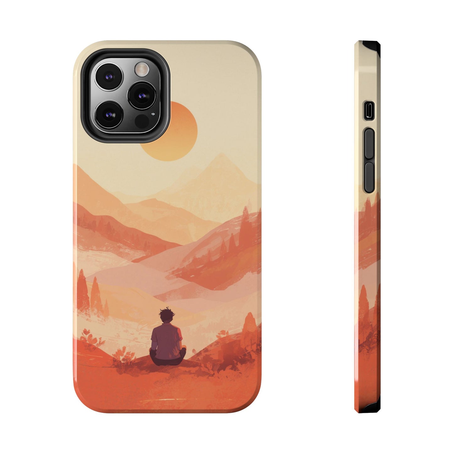 Sunset Mountain Meditation Tough Phone Case - Just Gigi IFYKYK