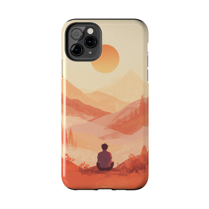 Sunset Mountain Meditation Tough Phone Case - Just Gigi IFYKYK