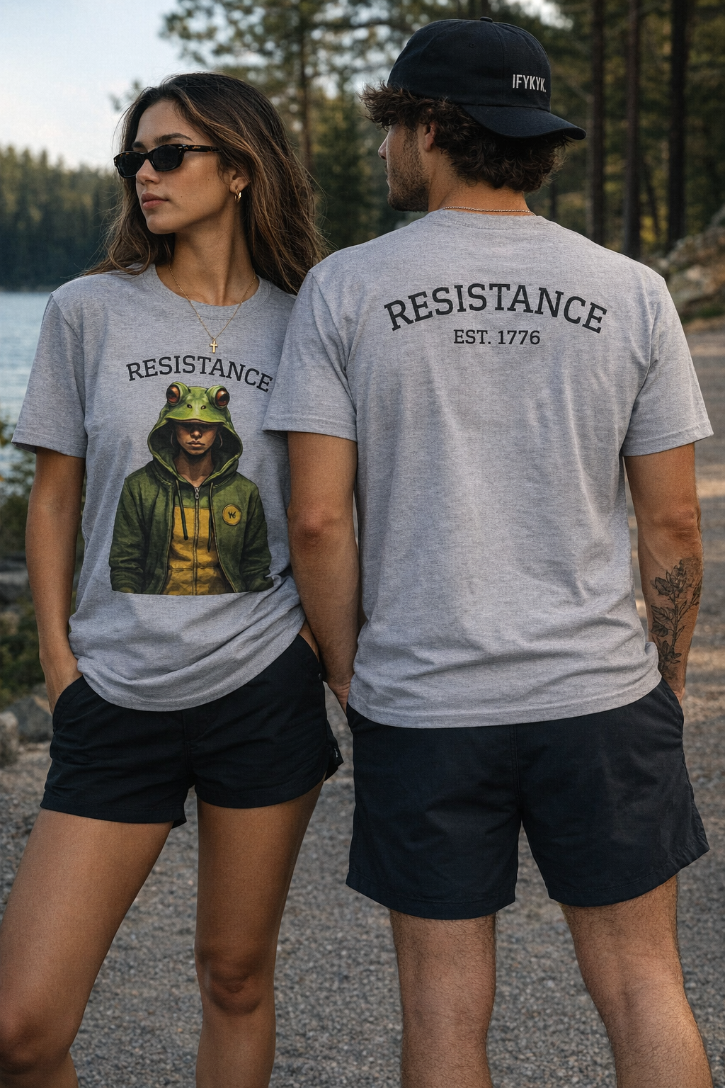 Resistance Frog  Lady Tee – 1776 Patriotic Streetwear for Women | Liberty Graphic Unisex Tee Gigi IFYKYK