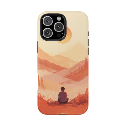 Sunset Mountain Meditation Tough Phone Case - Just Gigi IFYKYK
