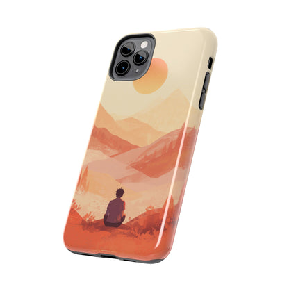 Sunset Mountain Meditation Tough Phone Case - Just Gigi IFYKYK
