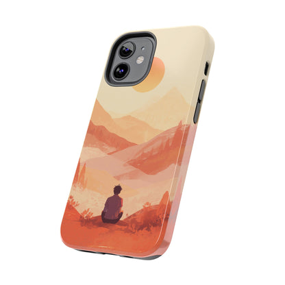 Sunset Mountain Meditation Tough Phone Case - Just Gigi IFYKYK